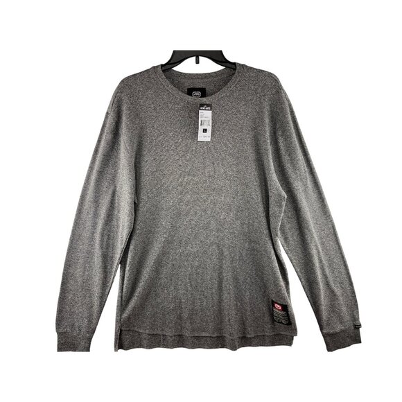 Ecko Unltd. Mens  Size L Grey Marled Long Sleeve Crewneck Thermal Shirt - Picture 1 of 11
